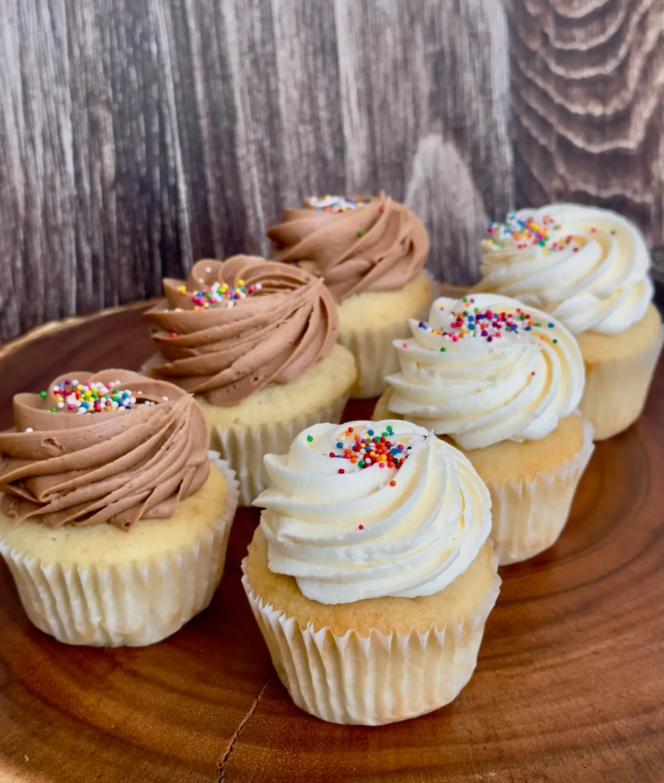 Vanilla and chocolate Little Daisy cupcakes